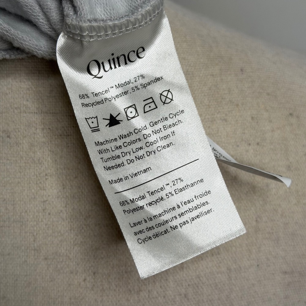 Quince SuperSoft Fleece Sweater Crew Raglan Heather Grey Women's Size Medium M - Picture 7 of 8